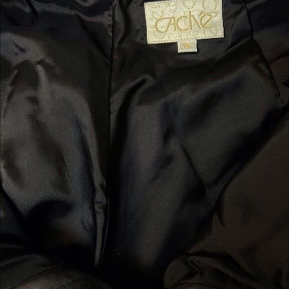 Cache Leather Pants High Rise Black Size 8 - Picture 10 of 11